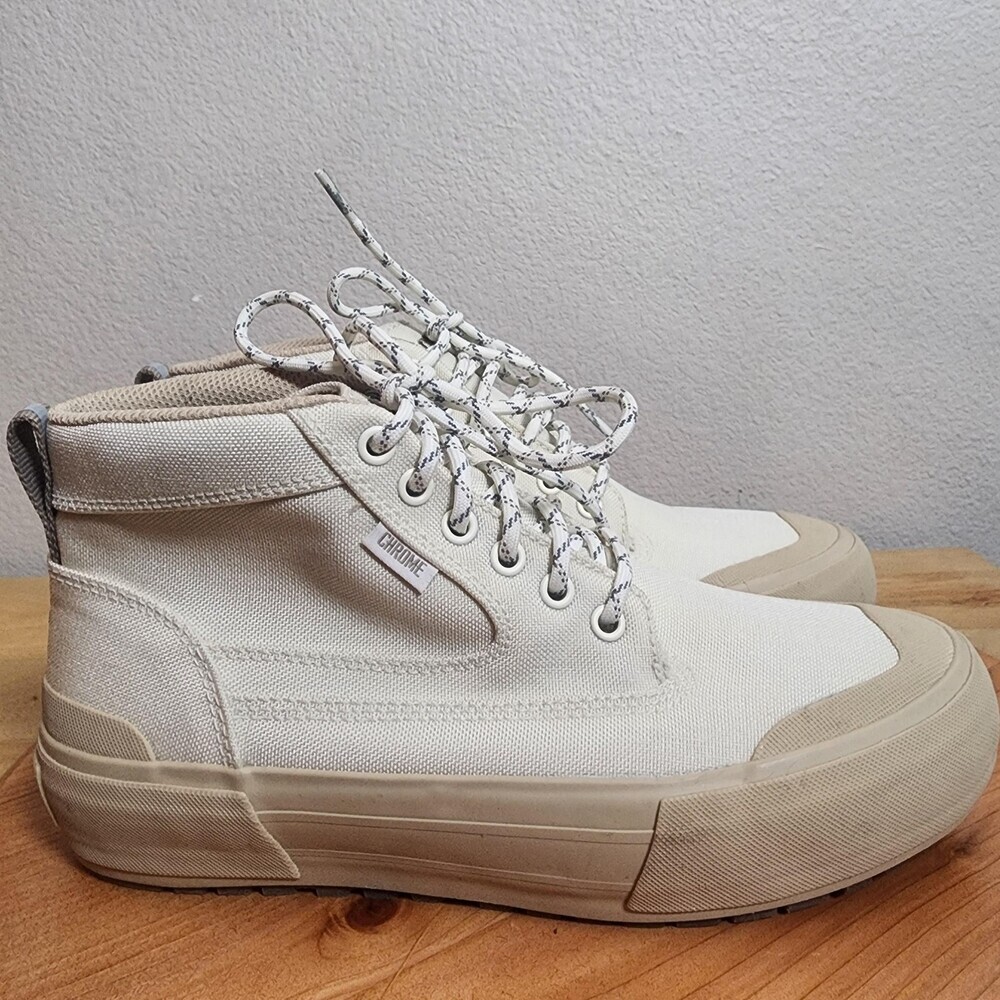 Chrome Panaracer Boots Mens Size 7 Beige Canvas Slip Resistant Chukka Ankle
